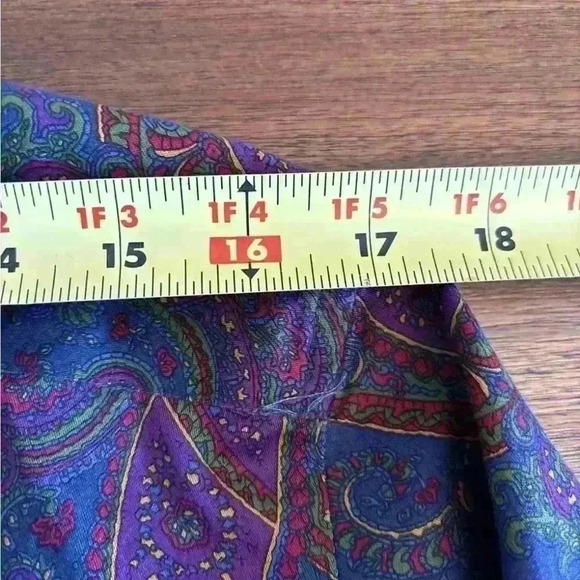 Womens Lauren Ralph Lauren Paisley Button Down Shirt Blouse Multi Color - Picture 12 of 15